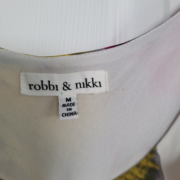 Robbi & Nikki pansy print layered asymmetrical hem tank top size M - Picture 5 of 7